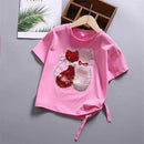 Sequins Lover Cat Patches on T-shirt Garment Sequined Applique Crafts  Z