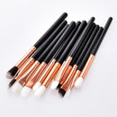 12pcs Flat Eyeshadow Lip Makeup Brushes Kit Eyebrow Brush Cosmetic Tool Set