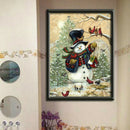 5D Diy Diamond Painting Cross Stitch Christmas snowman and bird 5D Diamond