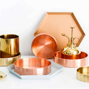 Nordic Copper Round Storage Tray Desk Metal Storage Organizer Jewelry Organ Z7C9