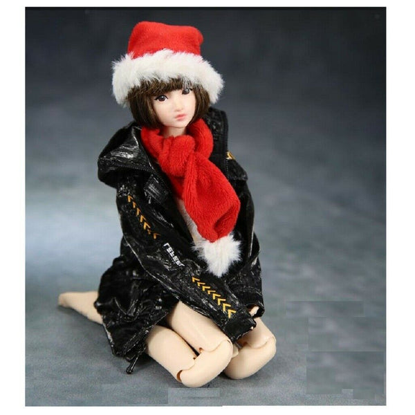 1/6 Scale Christmas Hat & Scarf for Hottoys, CY CG Girl, TTL, Enterbay 12 inch
