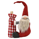 Christmas Santa Bottle Bag Grid Wine Container Cover Xmas Table Home Decor Effic