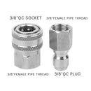 Stainless Steel Pressure Washer Adapter Set G3/8 Inch Female Quick Connect  T6K9