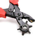 6 Sized Heavy Duty Leather Belt Eyelet Holes Punch Pliers Revolving Hand Punch