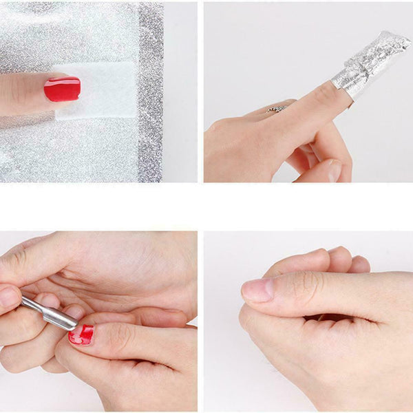 100pc/box Aluminium Foil Nail Art Soak Off Acrylic Polish Nail O3K4 Gel Rem Z1O8