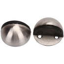 2* 43mm Floor-mounted Door Stops Satin Half Moon Doors Stoppers  Stainle OUU