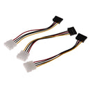 3pcs 6 Inch 4 Pin IDE Male to 15 Pin Female SATA Converter Adapter Cables