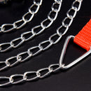 heavy duty metal chain dog puppy walking lead leash clip with red nylon handle F