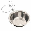 150ml Stainless Steel Pet Feeding Bowl Dog Cat Food Water Dish with Hook (S G1H4