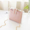 2pcs/set Clear Shoulder Handbags PVC Women Chain Crossbody Clutch (Pink) A#S
