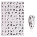 5 Color Adhesive Nail Transfer Stickers Letters Decals Stencils For Mirror Phone
