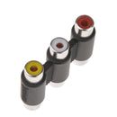 Female to Female Triple 3 RCA Jack Adapter Phono Coupler Audio Video Connector