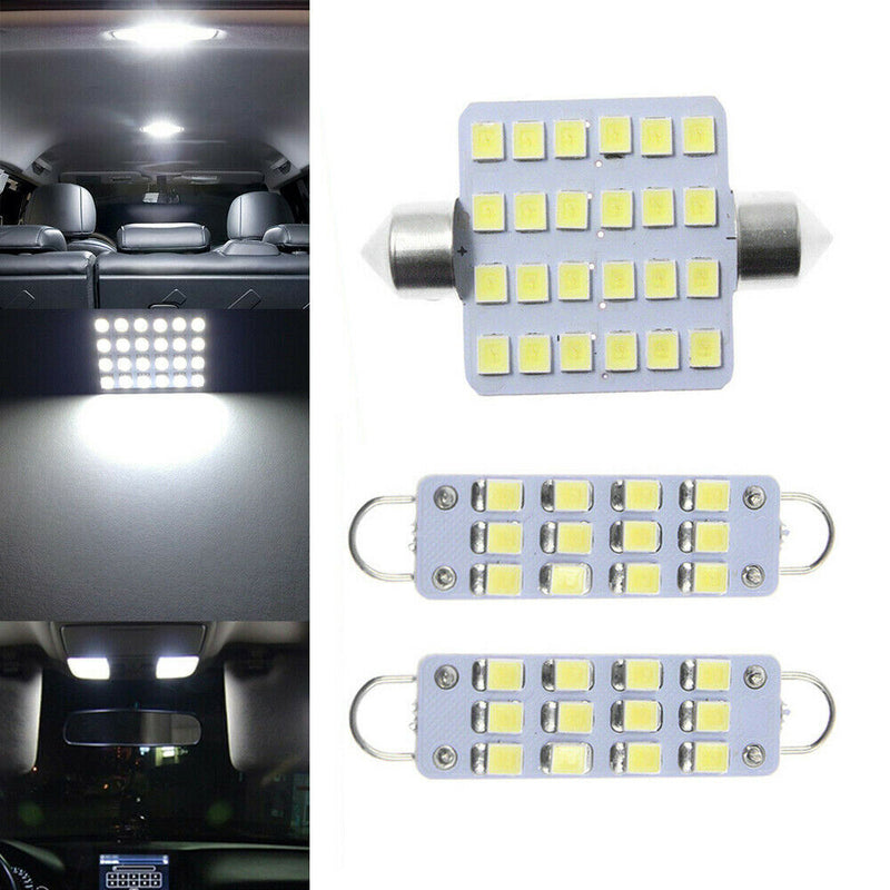 1 Set Car Interior Map Dome Light Lamps 12V 6000K White LED Bulb Car Accessories