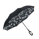 Chrysanthemum Folding Reverse Umbrella Double Layer Inverted Windproof Rain