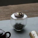 1X(Chinese Kung Fu Hammer Glass Tea Caddy Canister Japanese Porcelain Conta