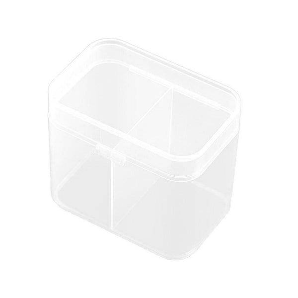 2 Grids Plastic Nail Towel Storage Box Clear Nail Art Jewelry Organizer