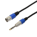 3P XLR Male Jack to 1/4 6.35mm Female Plug Stereo Microphone Adapter Cable