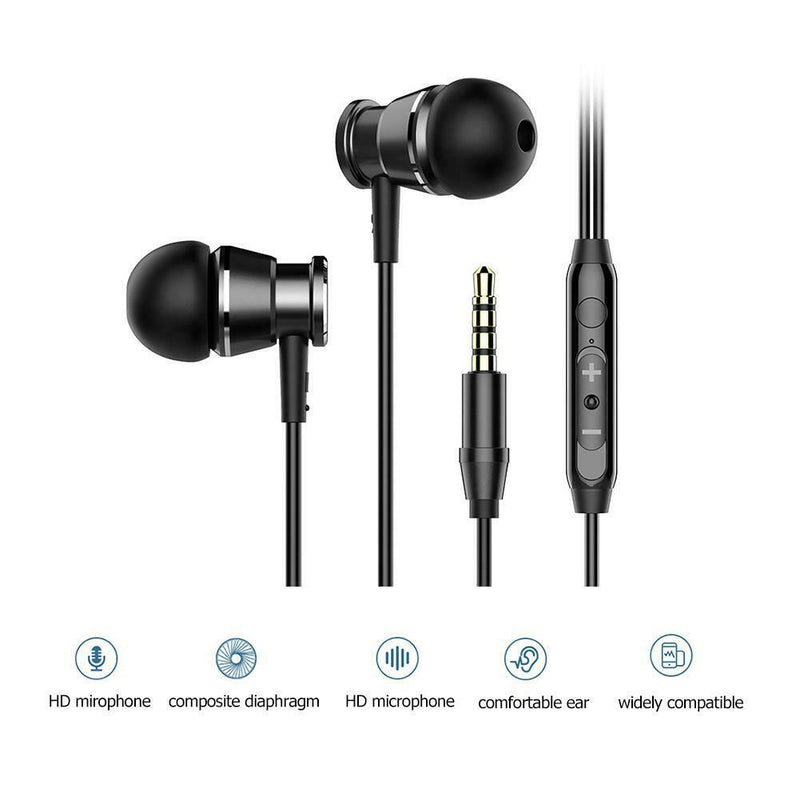 M305 Bass Metal Earphone In-ear Headset HiFi Stereo Earbuds with Microphone