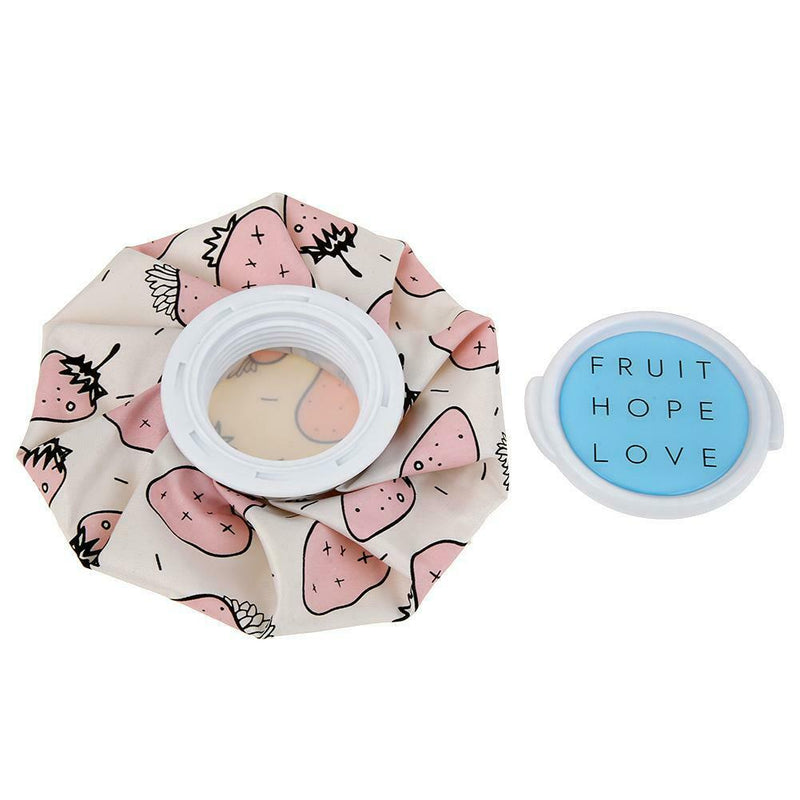 Cold Hot Water Bag Reusable Ice Bag Cup Therapy Pain Relief (Strawberry)