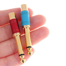 Nickel plating RCA Jack Audio Connector 6.35mm Mono Plug to RCA Speaker AdapteOZ