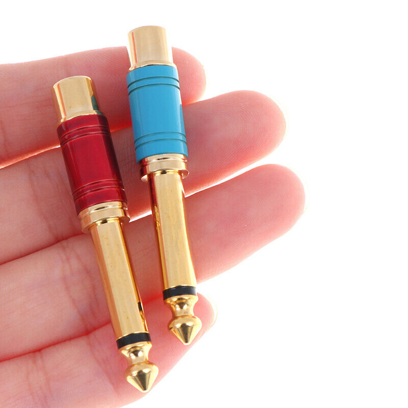 Nickel plating RCA Jack Audio Connector 6.35mm Mono Plug to RCA Speaker AdapteOZ
