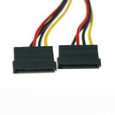 2Pcs Sata Power Cable Splitter 4 Pin To Serial 15 Pin Y Hard Drive Cable 18CmB&X