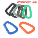 2 Pcs Plastic Carabiner D-Ring Key Chain Clip Hook Outdoor Camping Buckle Snsp