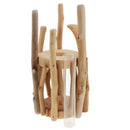 Glass Planter Tube Vase with Retro Solid Wooden Stand Creative Design