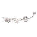 Cascading Sparkling Star Belly Bar Piercing Navel Ring Body Jewelry Gift F5S6