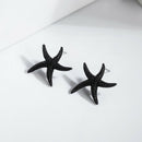 Fashion Bohemia Shiny Crystal Starfish Stud Earrings For Women Office Girl'