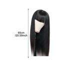 Long Straight Black Party With Bangs Styling Women Wig Synthetic Salon Fashion