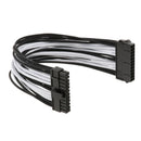 White Sleeved Extension Cable Power Supply Adapter 24 to 24 Pin Connector for PC