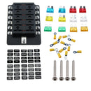12-Way Fuse Box Red Led Indicator 12Pcs Terminal For Car Marine Caravan Tru