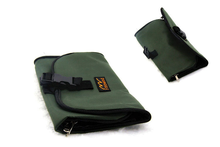 Outdoor Travel Picnic Sports Portable Folding Toiletry Bag Army Green Unisex