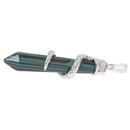 Malachite Necklace Pendant Dragon Hold Hexagonal Column 58x13mm Fashion
