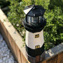 Black Solar Lighthouse Rotating LED Light Decor Outdoor 2019 Indoor M1N4