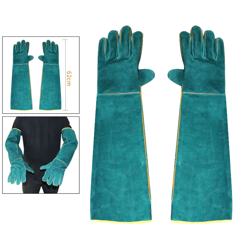 1 Pair Cowhide Reptile Handling Gloves Lizard Wild Animals Protection Glove