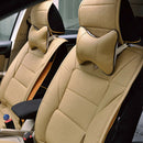 2pcs PU Leather Car Neck Pillow All Season Auto Neck Rest Universal (Beige)