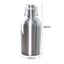 2L Stainless Steel Homebrew Beer Growler Secure Swing Top Lid Big Capacity  K8Q5