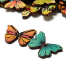 50X Mixed Color Butterfly Insect Wooden Buttons 2 Holes Scrapbook GwJ Gw