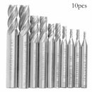 10X set Straight Shank 4 Flute End Mill Cutter Drill Bit Metal Power NEW HOT
