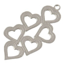 10PCS Stainless Steel Hollow Heart Charm Pendants For Jewellery Making DIY  Y3M9