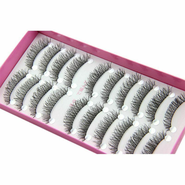 10 pairs of eyelashes False Eyelashes Natural Beauty Makeup Eyelashes - Cro W7K7