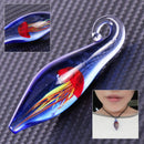 Women Charm Jellyfish Sea Life Necklace Pendant Drop Jewelry Lampwork Glass Gift