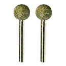 2x Round Head 6mm Shank Diamond Mounted Points Grinding Burr Set-Rotary Tool