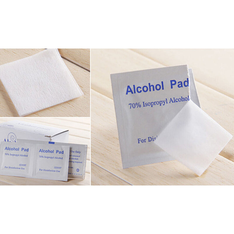100pcs Alcohol Wipe Pad Medical Swab in Sachet Antibacterial Tool Cleanser -