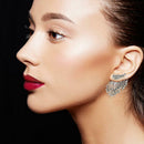 Novelty Glitter Earrings Women Rhinestone Geometric Ear Stud Jewelry Gift