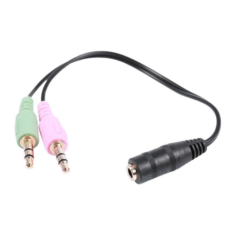 3.5mm Female to Stereo Dual Male Y Splitter Microphone Speaker Cable Y6K7