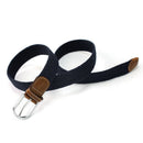 1pcsDeep Blue Casual Men Leather Braided Elastic Stretch Golf Belt Waistband Hot