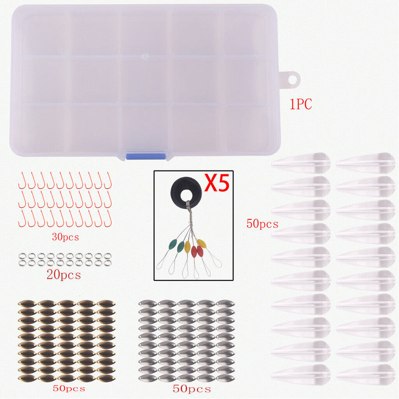 206x Assorted Sequins Baits Floating Bombarda Floats Hooks Rings Space Beans